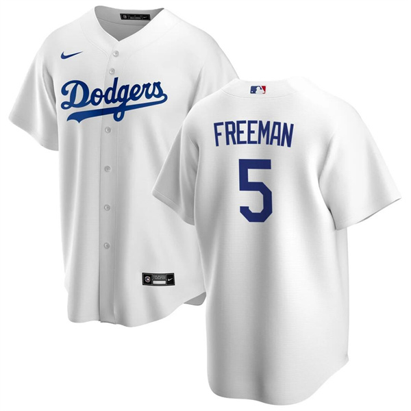 Men's Los Angeles Dodgers #5 Freddie Freeman White Cool Base Stitched Baseball Jersey Men's Los Angeles Dodgers #5 Freddie Freeman White Cool Base Stitched Baseball Jersey
